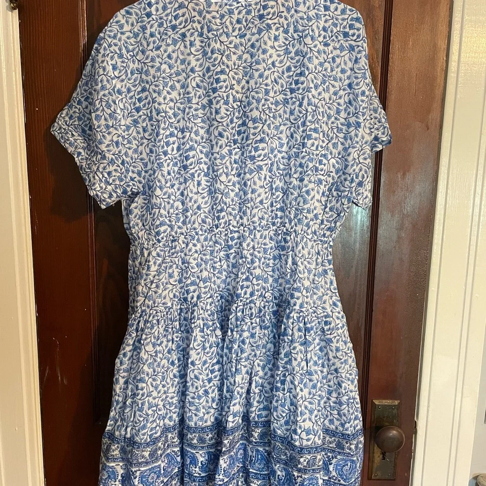 J. Crew Pintuck mini shirtdress in bandana block print NWT - Picture 9 of 9